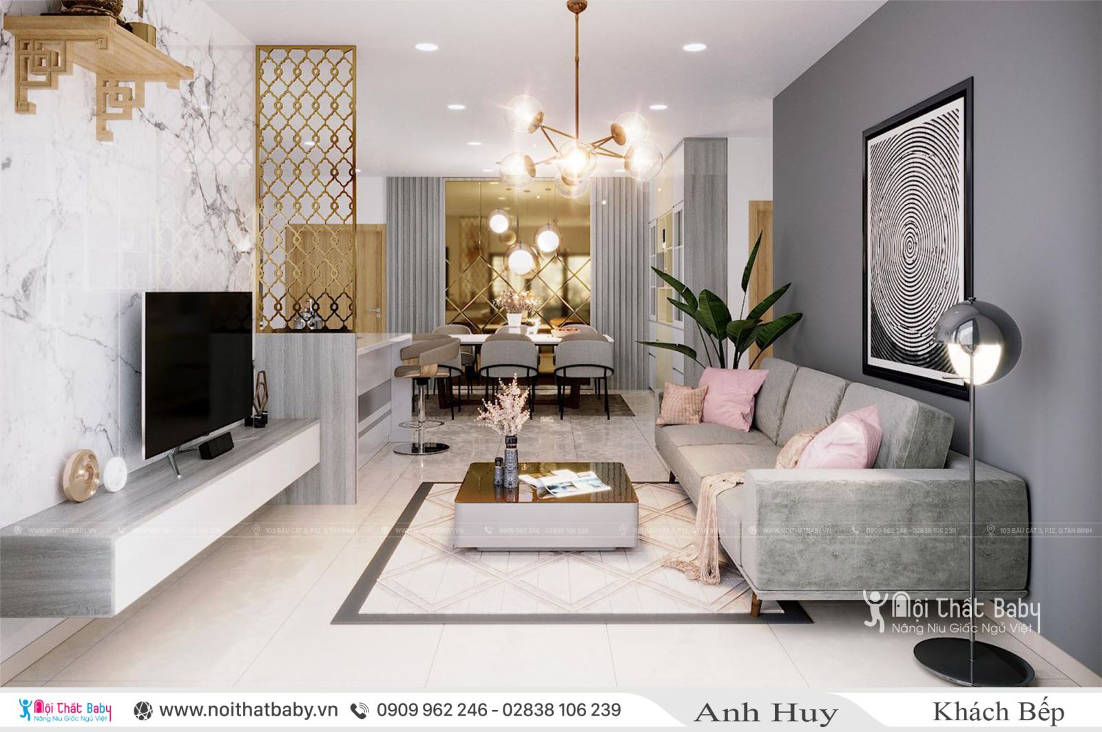 Nội Thất Căn 104m2 Chung cư Emerald Celadon City